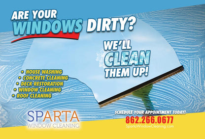 Windows Dirty Squeegee Sky - Postcards - 4 x 6