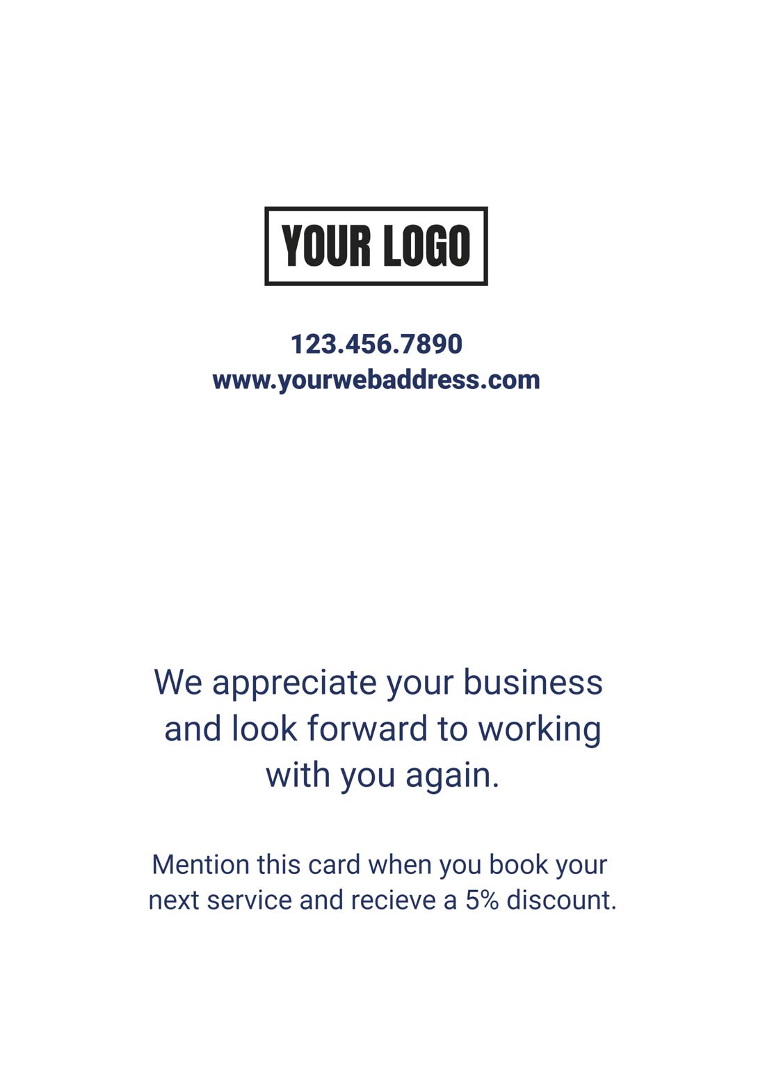 Thank You For Your Business - Thank You Card