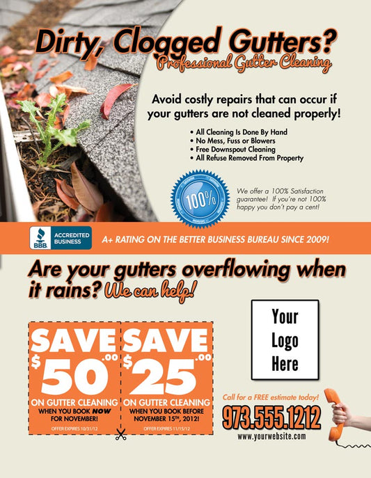 Gutter Cleaning - Flyers - 8.5 x 11
