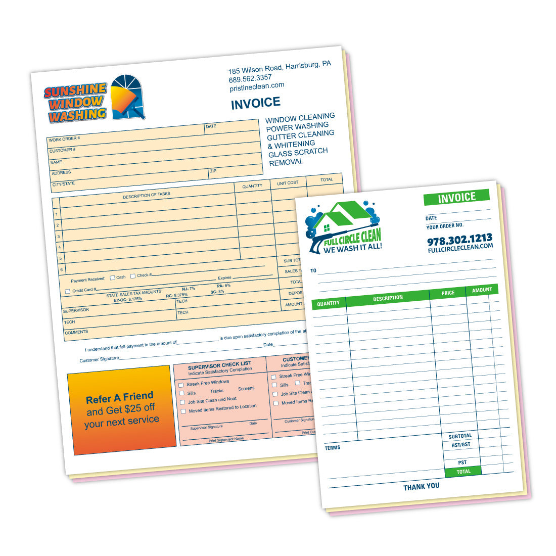 8.5" x 11" Carbonless NCR Forms