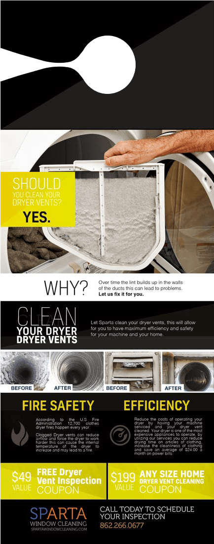 Why Clean Your Dryer Vents - Door Hangers - 4.25 x 11